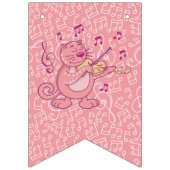 Chat rose avec drapeaux à lapin de violon (Deuxième drapeau)