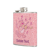 Chat Rose avec Flasque à Violon (Gauche)