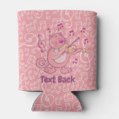 Chat rose avec Glacière de bouteille de violon (Dos)