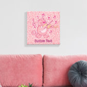 Chat rose avec impression sur toile de violon (Insitu(Salon))