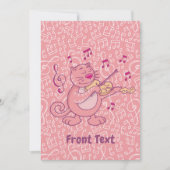 Chat rose avec invitation violon (Devant)