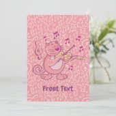 Chat rose avec invitation violon (Debout devant)