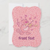 Chat rose avec invitation violon (Devant)