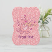 Chat rose avec invitation violon (Debout devant)