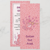 Chat rose avec invitation violon (Devant / Derrière)