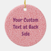 Chat rose avec ornement en céramique violon (Dos)