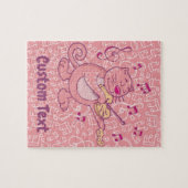 Chat rose avec puzzle violon (Horizontal)