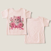 Chat rose avec ruban (Design Recto & Verso)