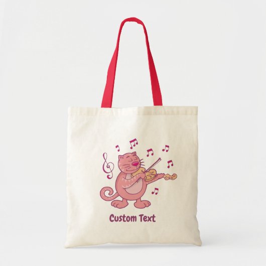 Chat rose avec Sac fourre-tout violon (Devant)