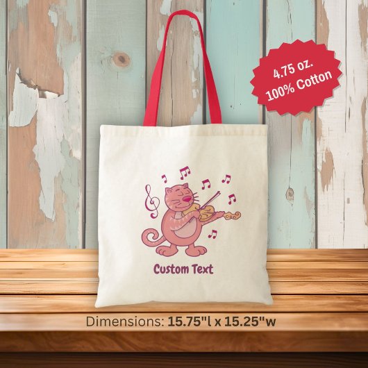Chat rose avec Sac fourre-tout violon
