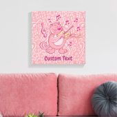 Chat rose avec toile violon Imprimer (Insitu(Salon))