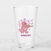 Chat rose avec verre de violon (Devant)