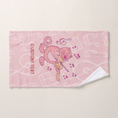 Chat rose avec Violon (Serviette à main)