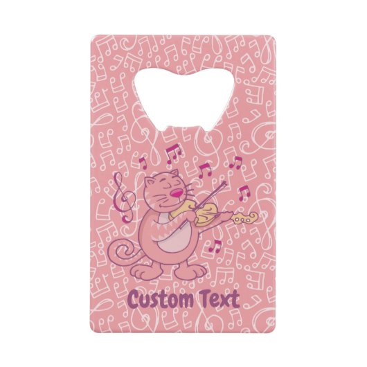 Chat rose avec Violon Carte de crédit Ouverture de (Devant)