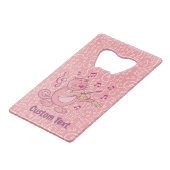 Chat rose avec Violon Carte de crédit Ouverture de (Devant Angle)
