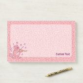 Chat rose avec Violon Post-it Notes (Sur un bureau)