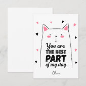 Chat rose | Carte de vacances Heureuse Sainte-Vale (Devant / Derrière)