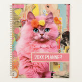 Chat Rose collage duveteux (Devant)