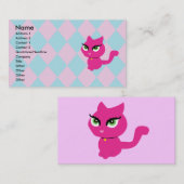 Chat rose Kitty Cartes de visite (Devant / Derrière)