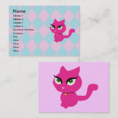 Chat rose Kitty Cartes de visite (Devant / Derrière)