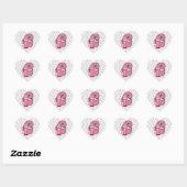 Chat rose Monogramme "C" Stickers Coeur (Feuille)