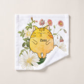 Chat roux endormi (Gant de toilette)