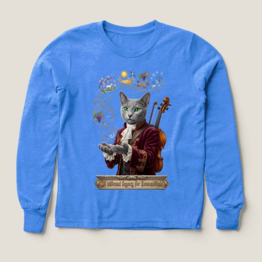 Chat Russe Bleu Vivaldi : Un héritage vibrant (Motif recto)