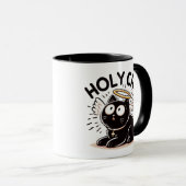 Chat Saint - Chat Noir avec ailes Mug Drôle (Devant droit)