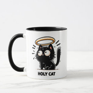 Chat Saint - Chat Noir mignon avec Mug Halo Funny