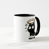 Chat Saint - Chat Noir mignon avec Mug Halo Funny (Devant droit)