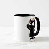 Chat Saint - Chat Noir mignon avec Mug Halo Funny (Devant droit)