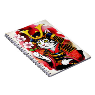 Chat Samouraï Artistique Cerisier Pour Journal Int