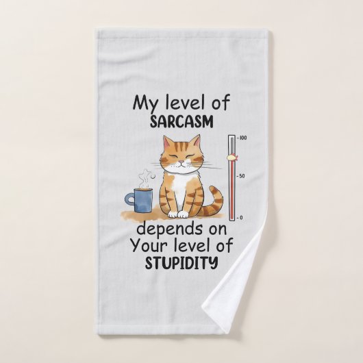 Chat Sarcastique - Drôle Orange Art (Serviette à main)