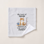 Chat Sarcastique - Drôle Orange Art (Gant de toilette)