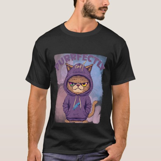 Chat Sassy Parfaitement Cool en Sweat à Capuche ✨ (Devant)