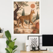 Chat Savannah Méditerranée Boho Olive Art Mural (Bureau à domicile)