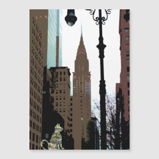 Chat scintillant de la ville NYC Magnet artistique