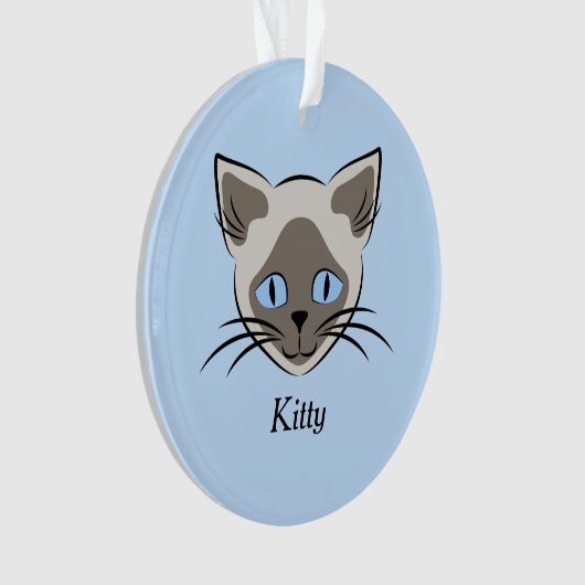 Chat Siamais bleu teint face à l'art graphique (devant)