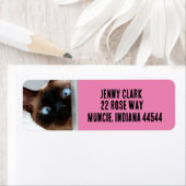 CHAT SIAMÈNE CUTE ÉTIQUETTES D'ADRESSE DE RETOUR (En situation)