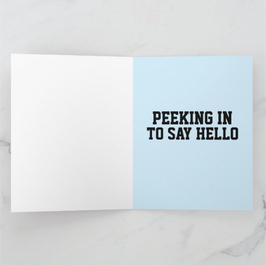 CHAT SIAMESE CUTE PEEKING IN HELLO CARTE DE voeux (Intérieur)