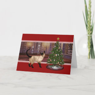 Chat Siamese - Joyeuse carte de voeux de Noël