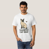 Chat Siamese T-shirt Papa | Cadeau Amoureux des ch (Devant entier)