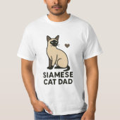 Chat Siamese T-shirt Papa | Cadeau Amoureux des ch (Devant)