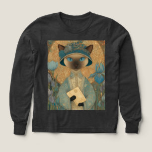 Chat siamois élégant dans le style Art nouveau