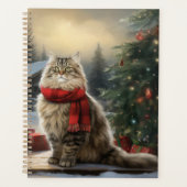 Chat Sibérien dans la neige de Noël (Devant)