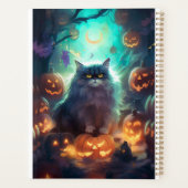 Chat Sibérien Halloween Avec Des Citrouilles Effra (Dos)