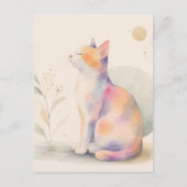 Chat silencieux au clair de lune - Carte postale a (Devant)