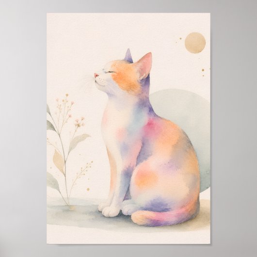 Chat silencieux au clair de lune impression (Devant)
