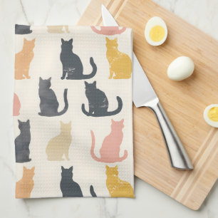 Chat Silhouettes Serviette de cuisine