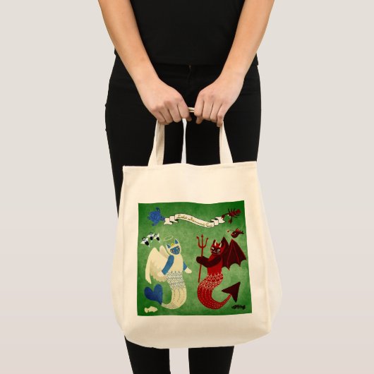Chat sirène Angle et Sac fourre-tout diable (Devant (produit))